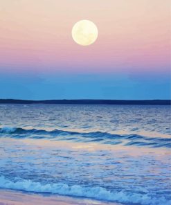 Moon And Ocean Landscape Paint by number