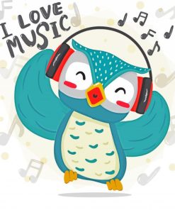 Music And Owl paint by number