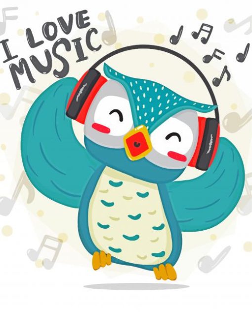 Music And Owl paint by number