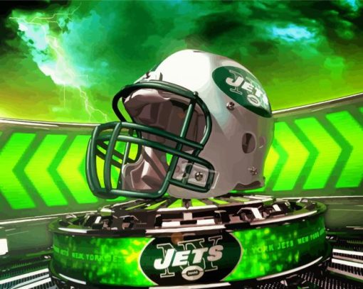 NY Jets Helmet paint by number