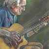 Old Man Playing Guitar paint by number