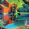Old Mill By Paul Detlefsen paint by number