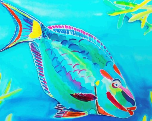 Parrot Fish Art paint by number