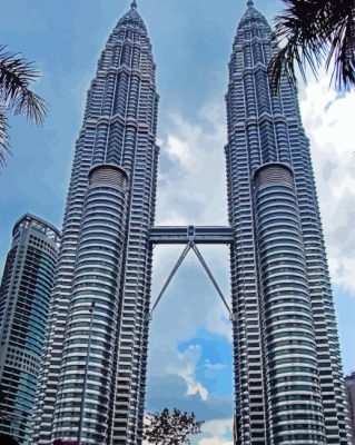 Petronas Twin Towers Kuala Lampur paint by number