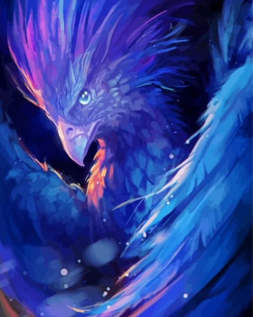 Phoenix Blue Bird paint by number