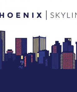 Phoenix City Skyline Illustration paint by number