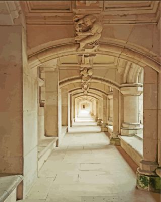 Pierrefonds Castle Arches Lane paint by number