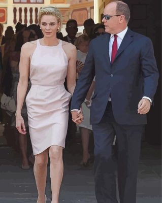 Prince Albert And Princess Of Monaco paint by number