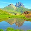 Pyrenees Mountains Reflection Paint by number