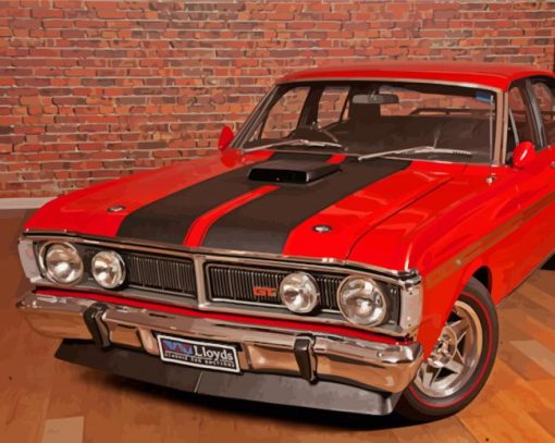 Red Ford Falcon GT paint by number