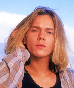 River Phoenix With Long Hair paint by number
