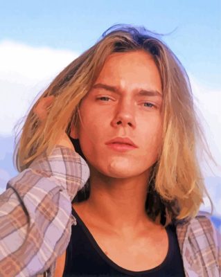 River Phoenix With Long Hair paint by number