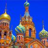 Russian Onion Domes Buildings paint by number