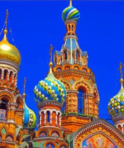 Russian Onion Domes Buildings paint by number