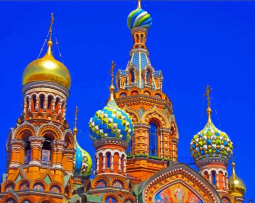 Russian Onion Domes Buildings paint by number