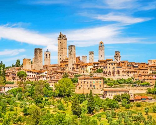 San Gimignano Italy paint by number