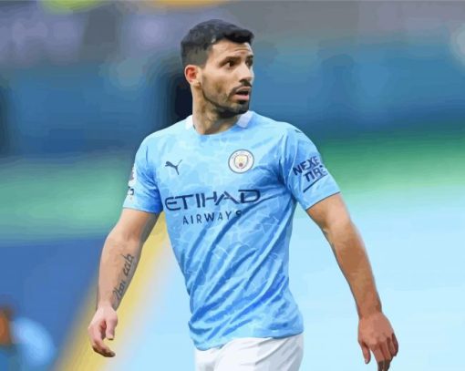 Sergio Aguero Football Player paint by number