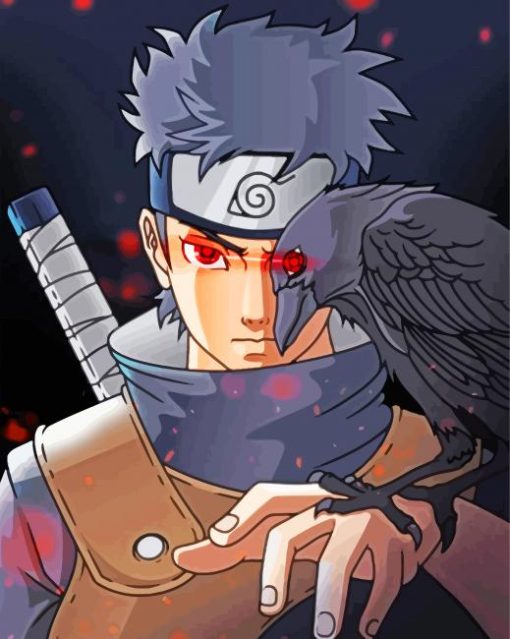 Shisui Uchiha With His Crow paint by number