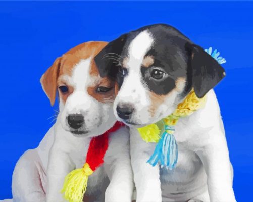 Small Jack Russell Puppies paint by number