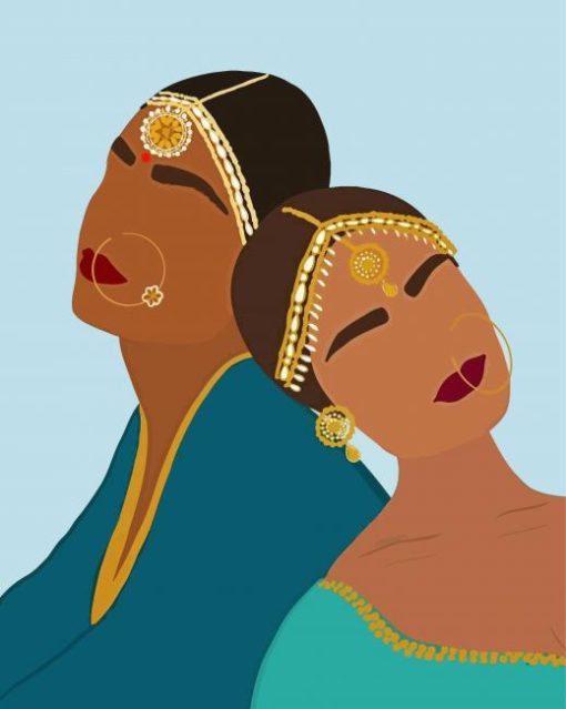 South Asian Lady Illustration paint by number