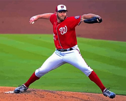 Stephen Strasburg Baseball Player paint by number