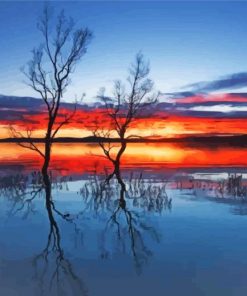 Sunset Tasmania Water Reflection paint by number