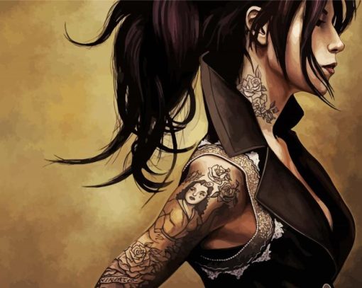 Tattooed Woman paint by number