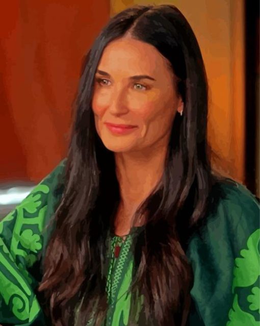 The Beautiful Demi Moore paint by number