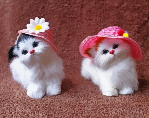 Toy Cats In Hats paint by number