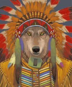 Wolf Spirit Chief paint by number