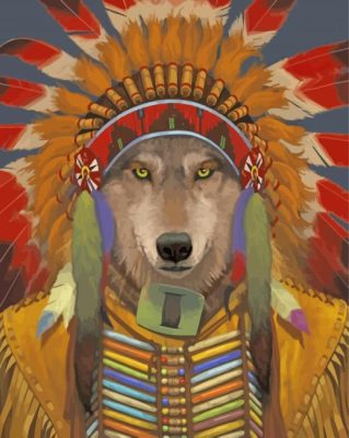 Wolf Spirit Chief paint by number