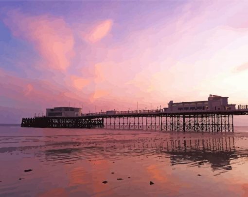 Worthing Pier At Sunset paint by number