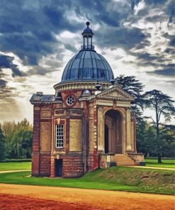 Wrest Park Pavilion And Grey Sky paint by number