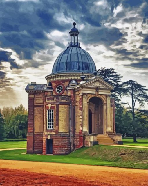 Wrest Park Pavilion And Grey Sky paint by number