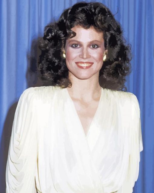 Young Sigourney Weaver paint by number