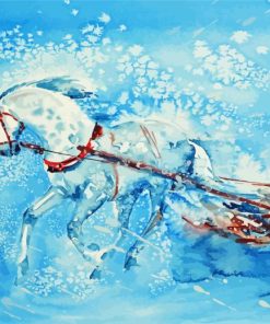 Abstract Horse And Sleigh paint by number