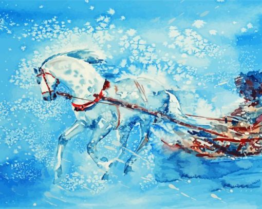 Abstract Horse And Sleigh paint by number