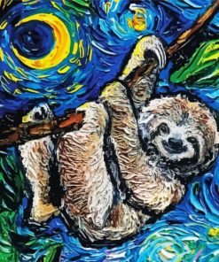 Abstract Sloth paint by number