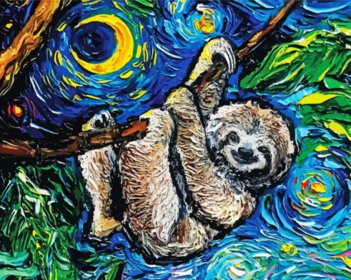 Abstract Sloth paint by number