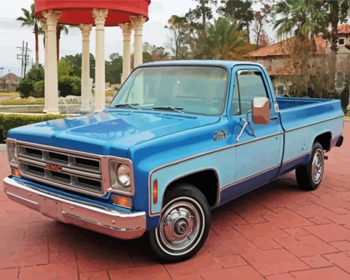 Aesthetic 76 GMC Pickup paint by number