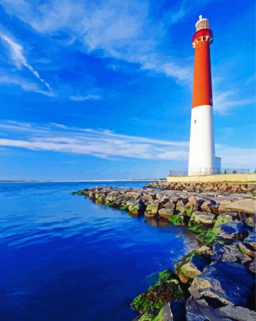 Aesthetic Barnegat Lighthouse paint by number
