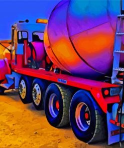 Aesthetic Cement Truck paint by number