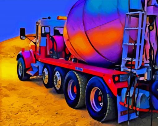 Aesthetic Cement Truck paint by number