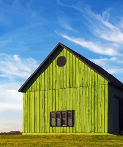Aesthetic Green Barn paint by number