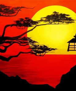 Aesthetic Japanese Sunset paint by number