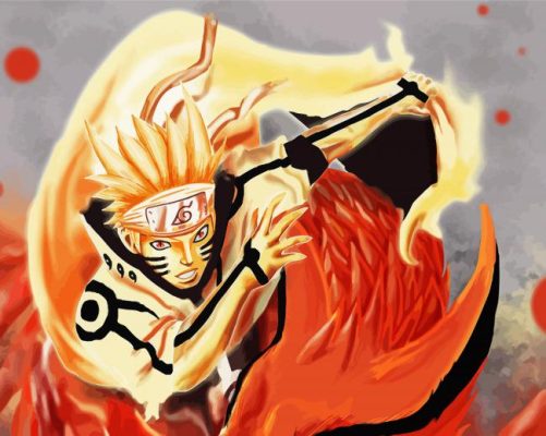 Aesthetic Kurama And Naruto Anime paint by number