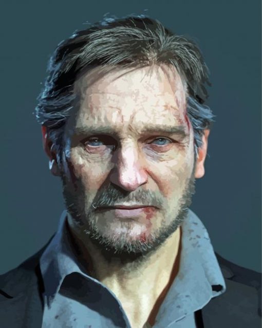 Aesthetic Liam Neeson Actor Paint by number