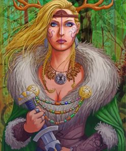 Aesthetic Norse Girl paint by number