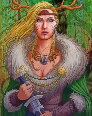 Aesthetic Norse Girl paint by number