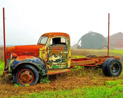 Aesthetic Rusty Truck paint by number